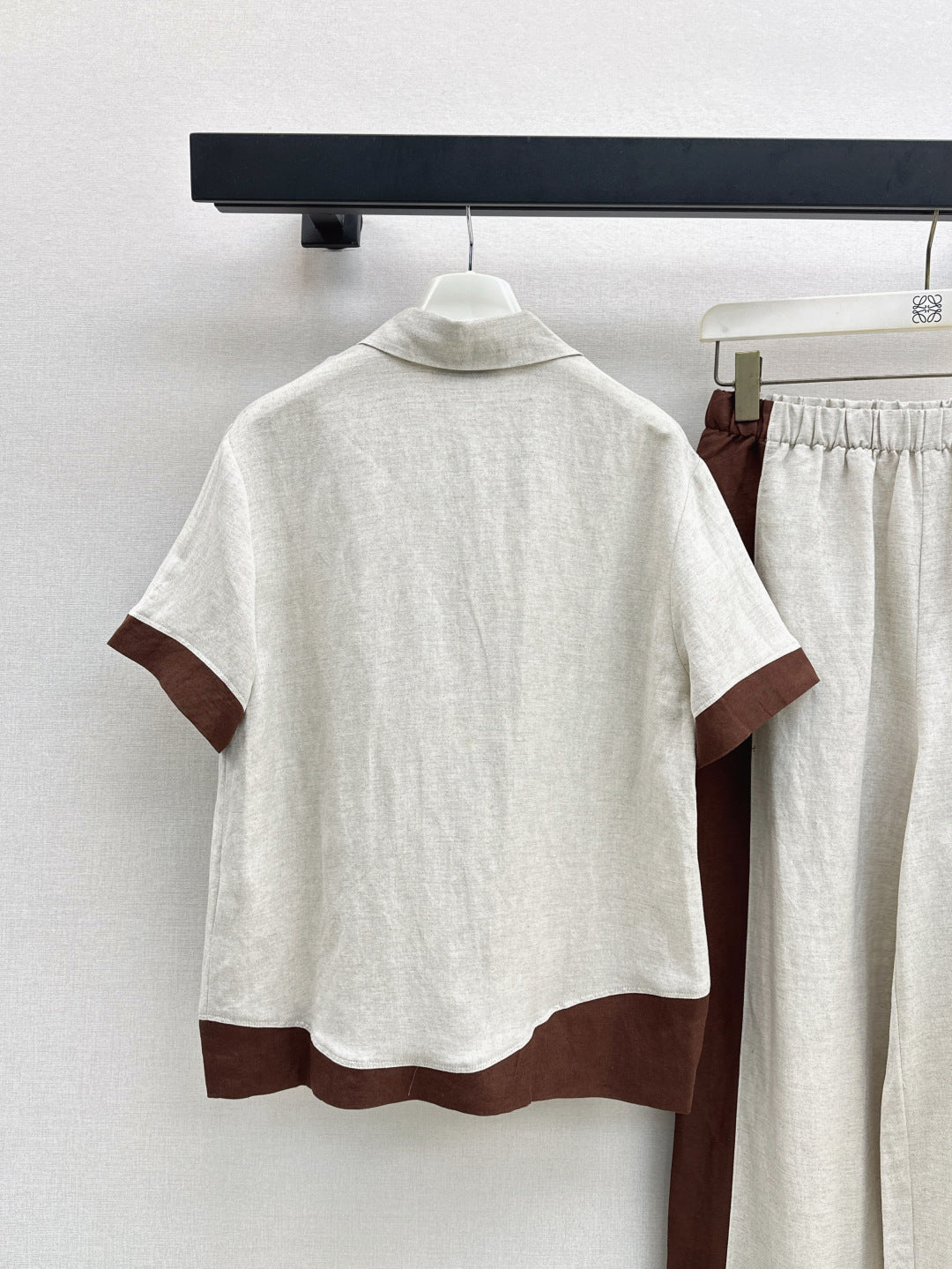 Loe* 25ss color-blocked linen suit