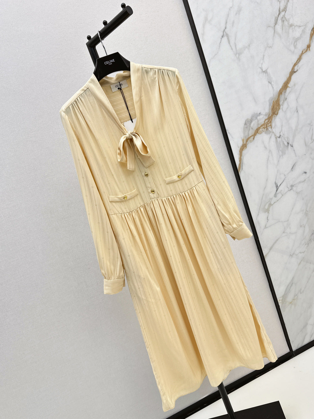 Cel* 25ss long silk dress