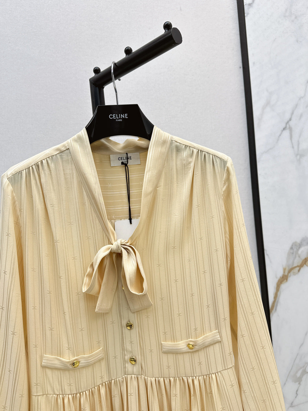 Cel* 25ss long silk dress