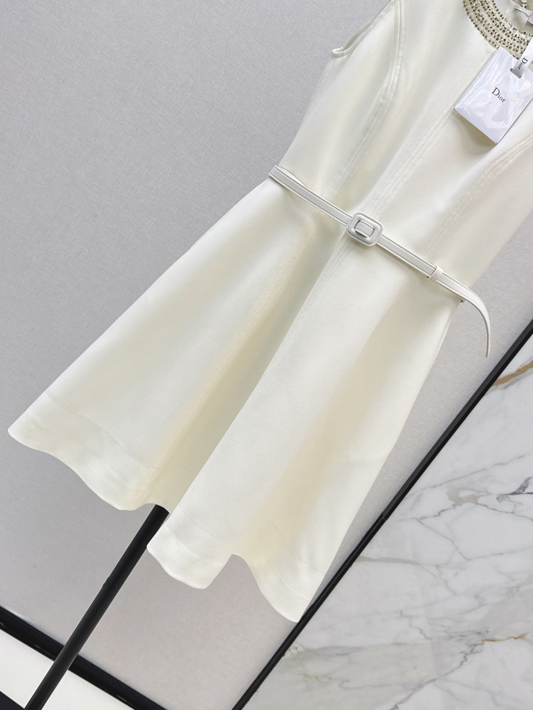 D*r 25ss pearls embroidered belted tunic dress