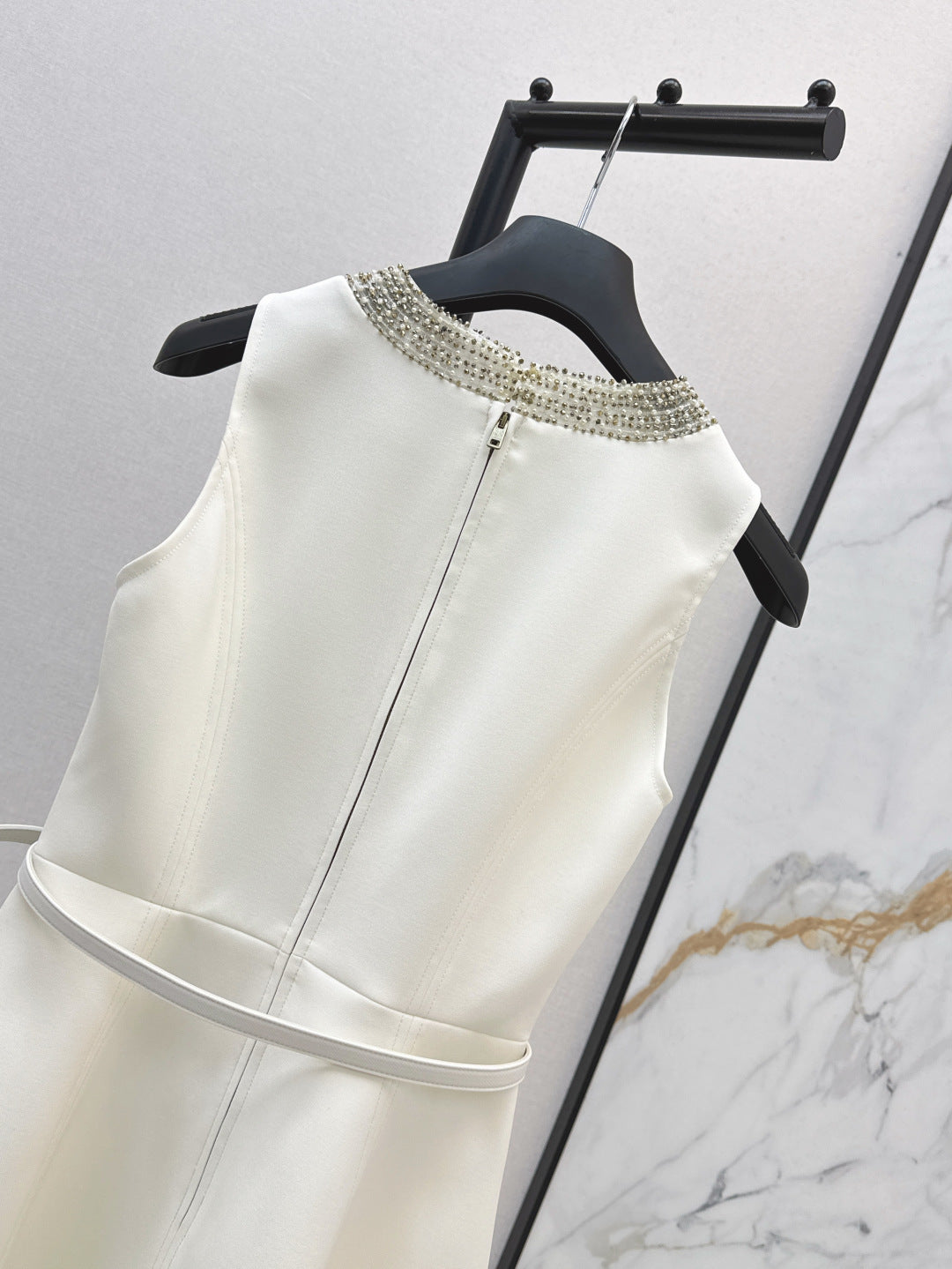 D*r 25ss pearls embroidered belted tunic dress