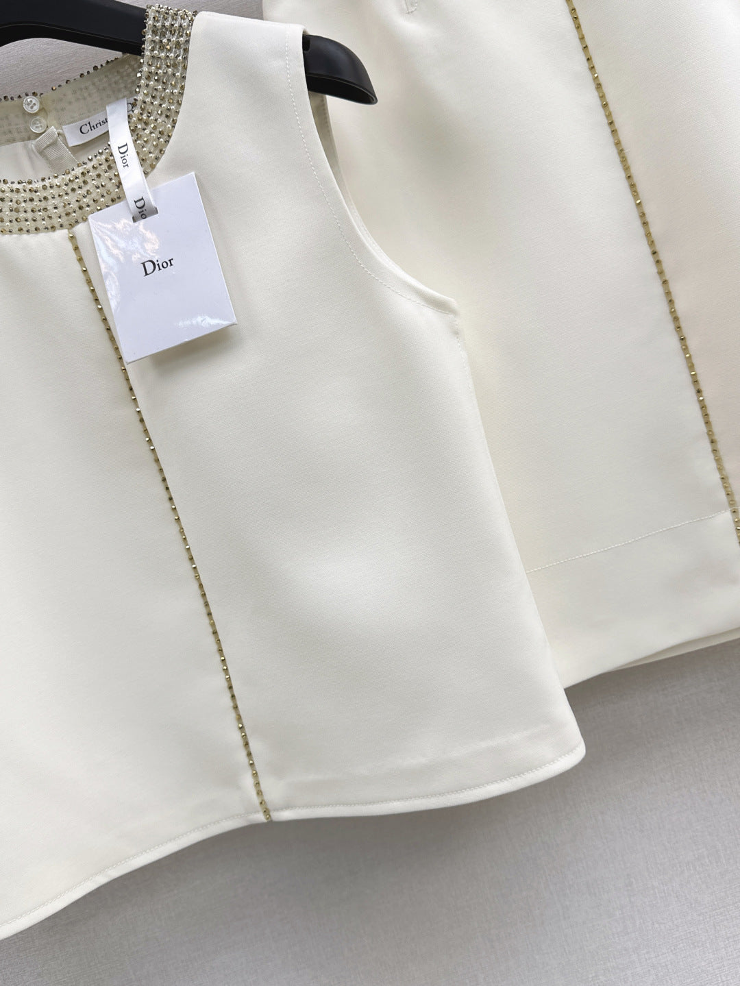 D*r 25ss pearls embroidered top and skirt set