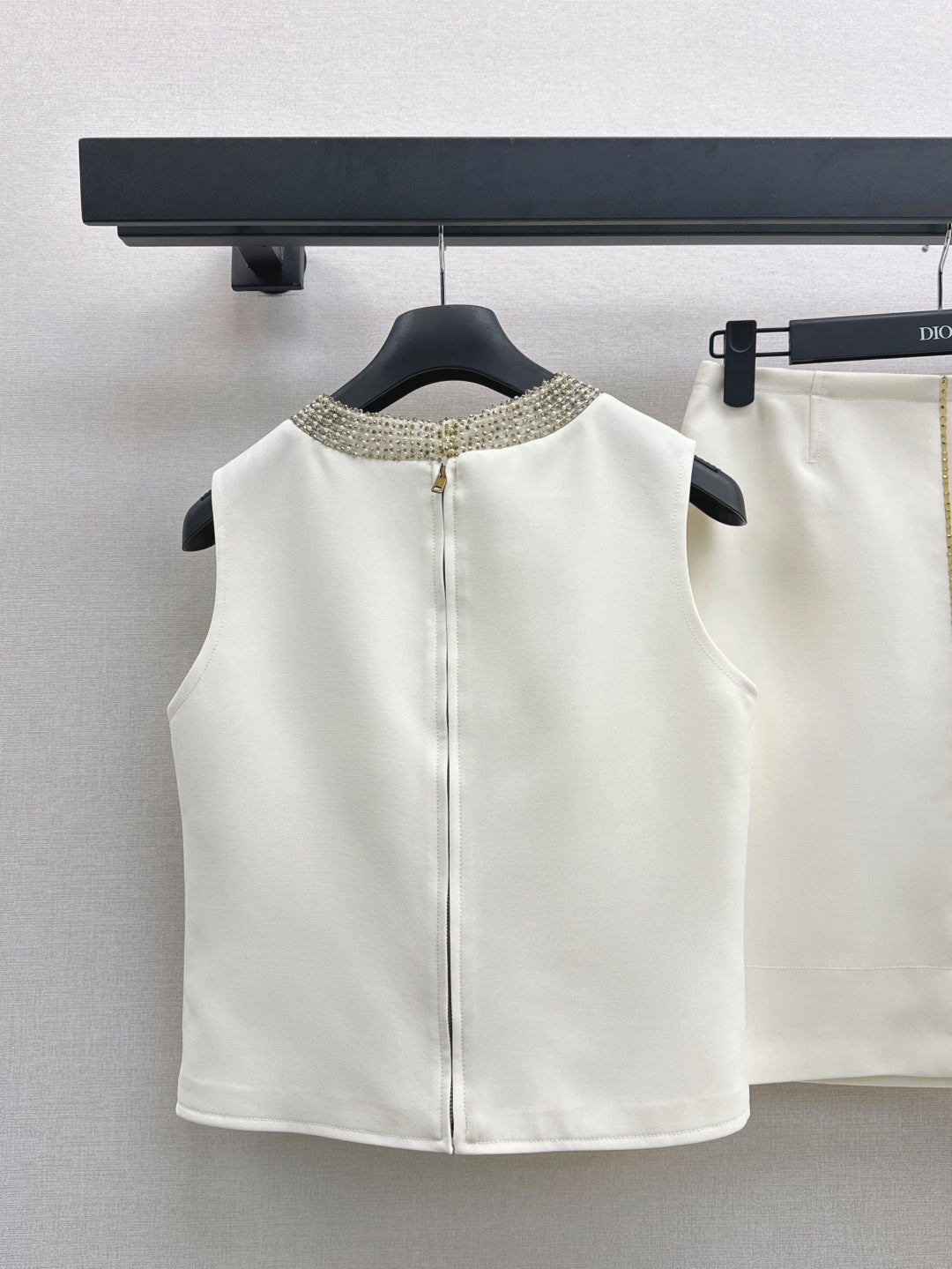 D*r 25ss pearls embroidered top and skirt set