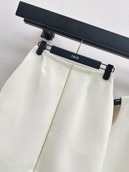 D*r 25ss pearls embroidered top and skirt set