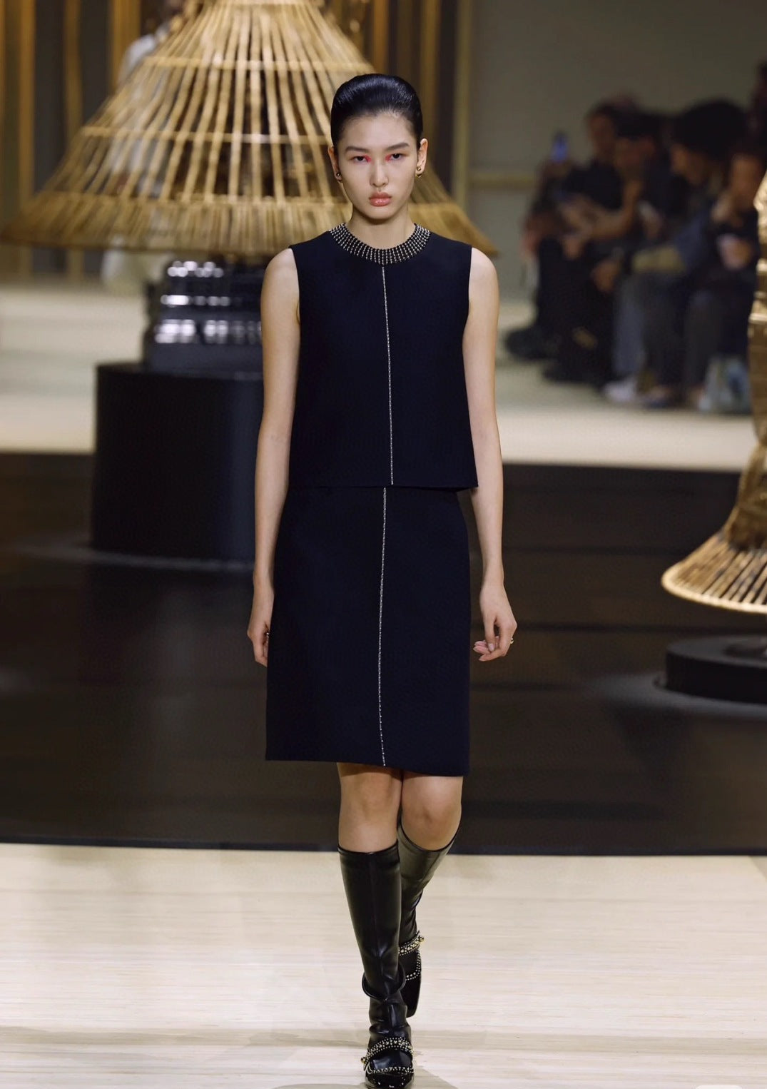 D*r 25ss pearls embroidered top and skirt set