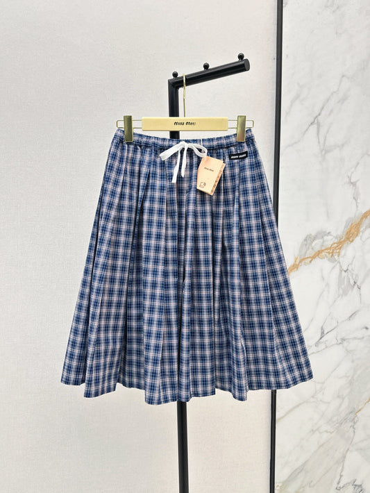 M*u 25ss check pleated skirt