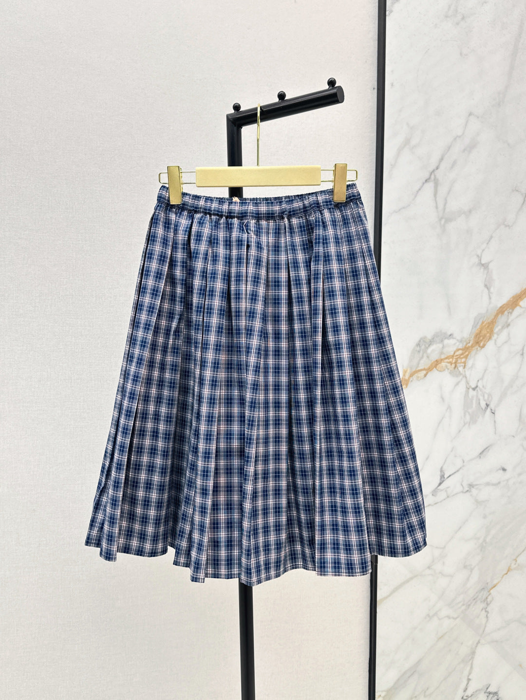 M*u 25ss check pleated skirt
