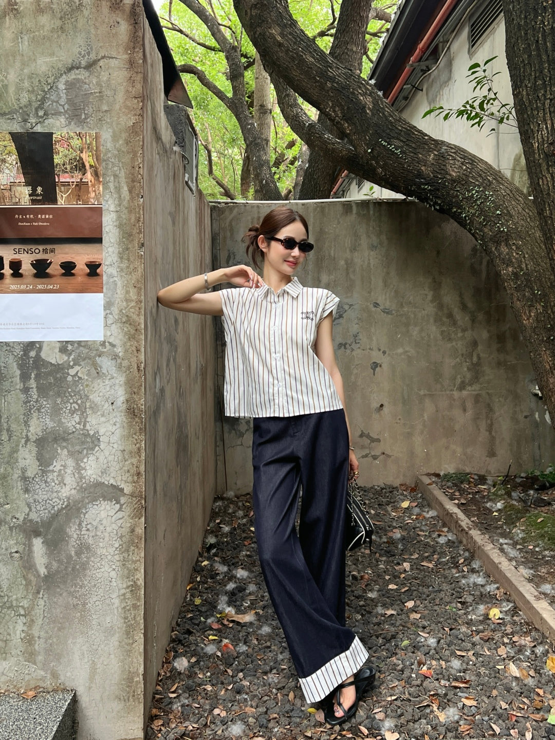 Cel* 25ss Rolled-up straight jeans