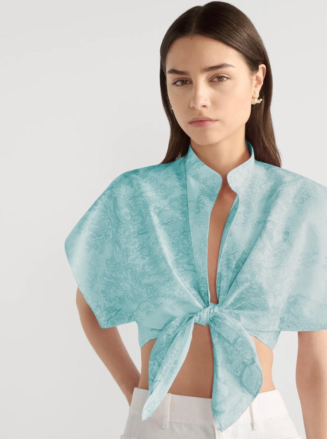 D*r 25ss tied cropped blouse