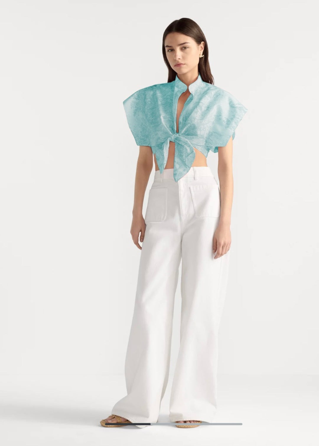 D*r 25ss tied cropped blouse