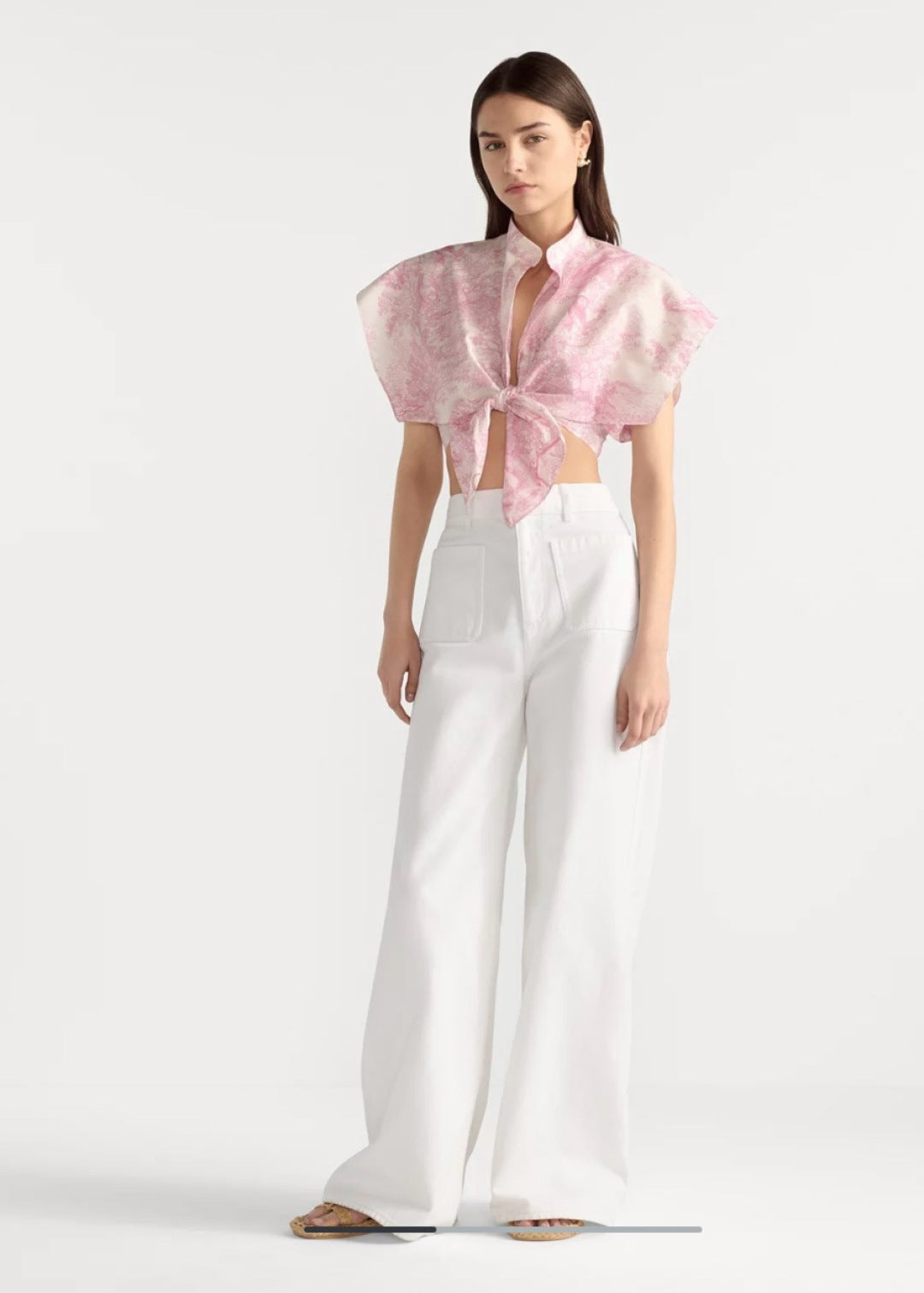 D*r 25ss tied cropped blouse