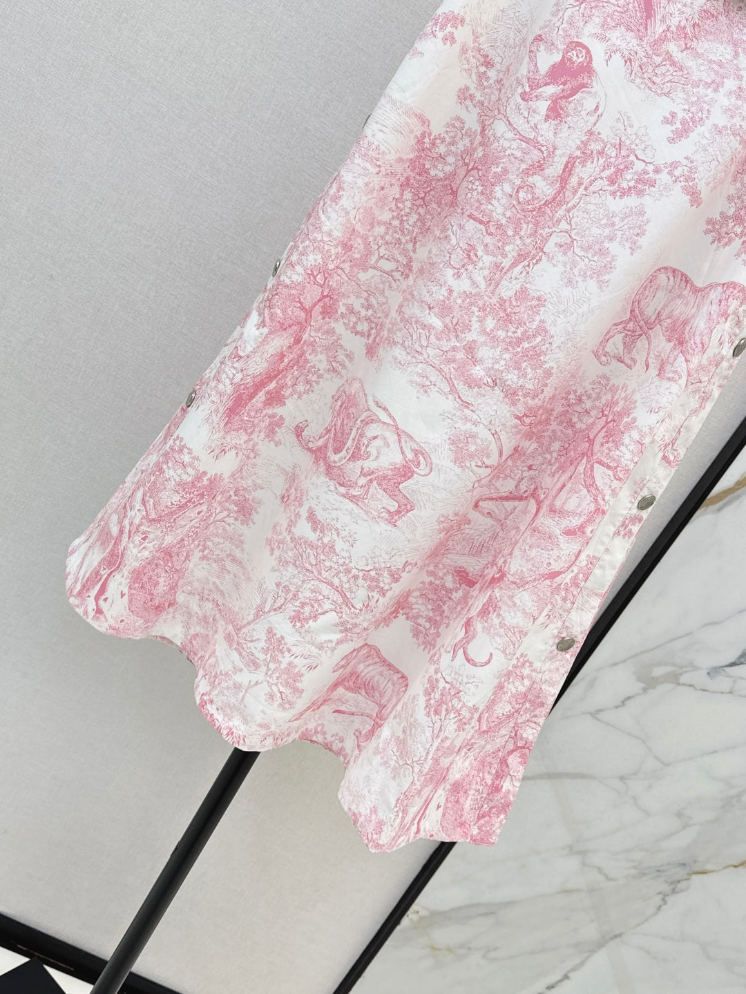 D*r 25ss mid-length flared skirt with buttons side