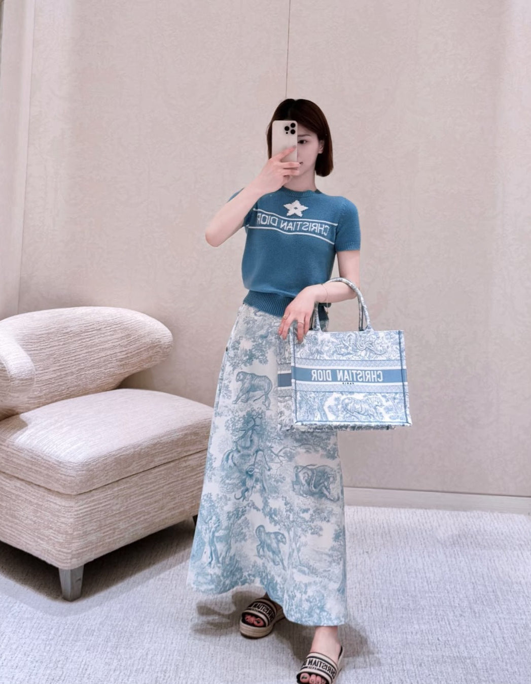 D*r 25ss mid-length flared skirt with buttons side