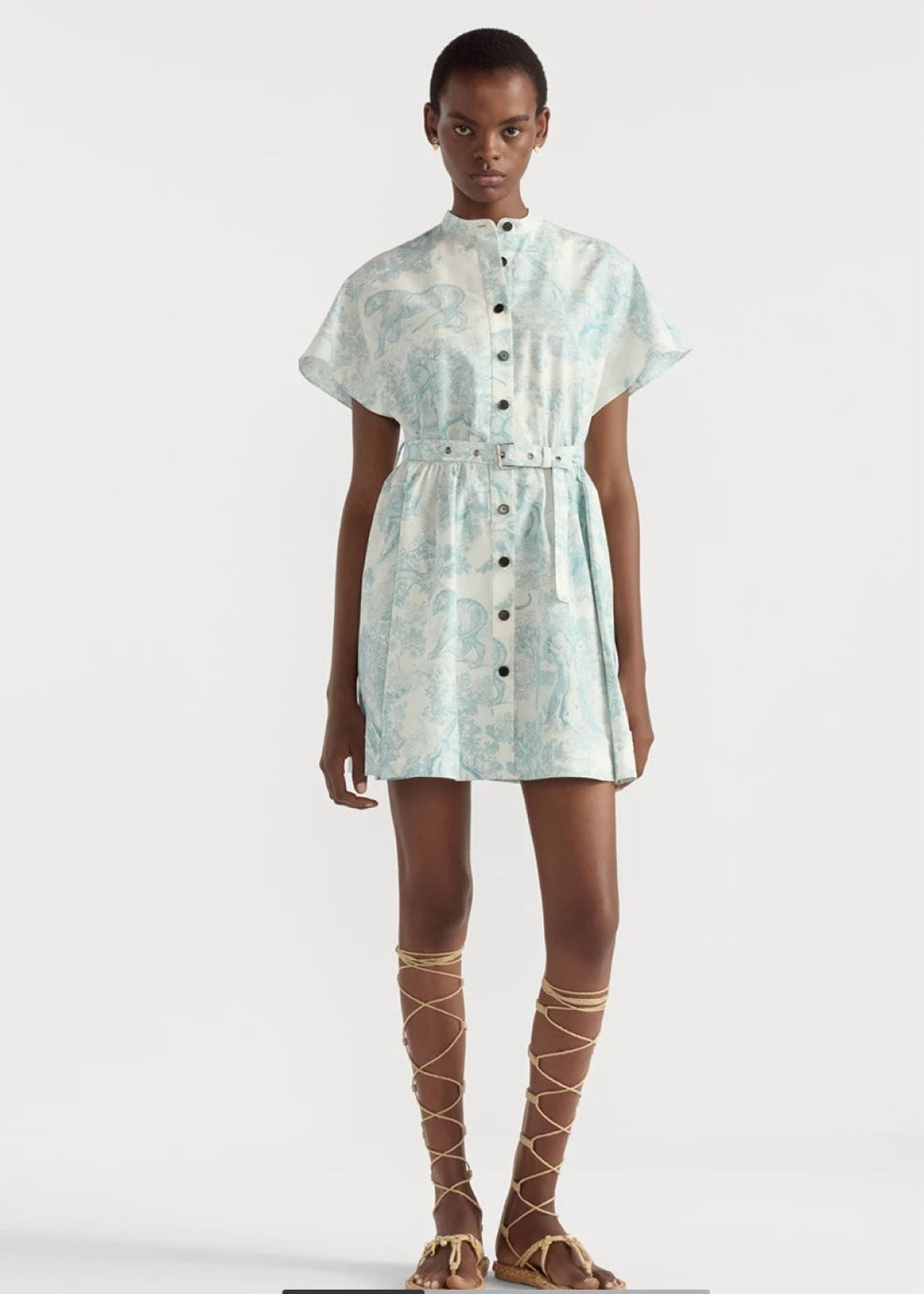 D*r 25ss belted short shirtdress