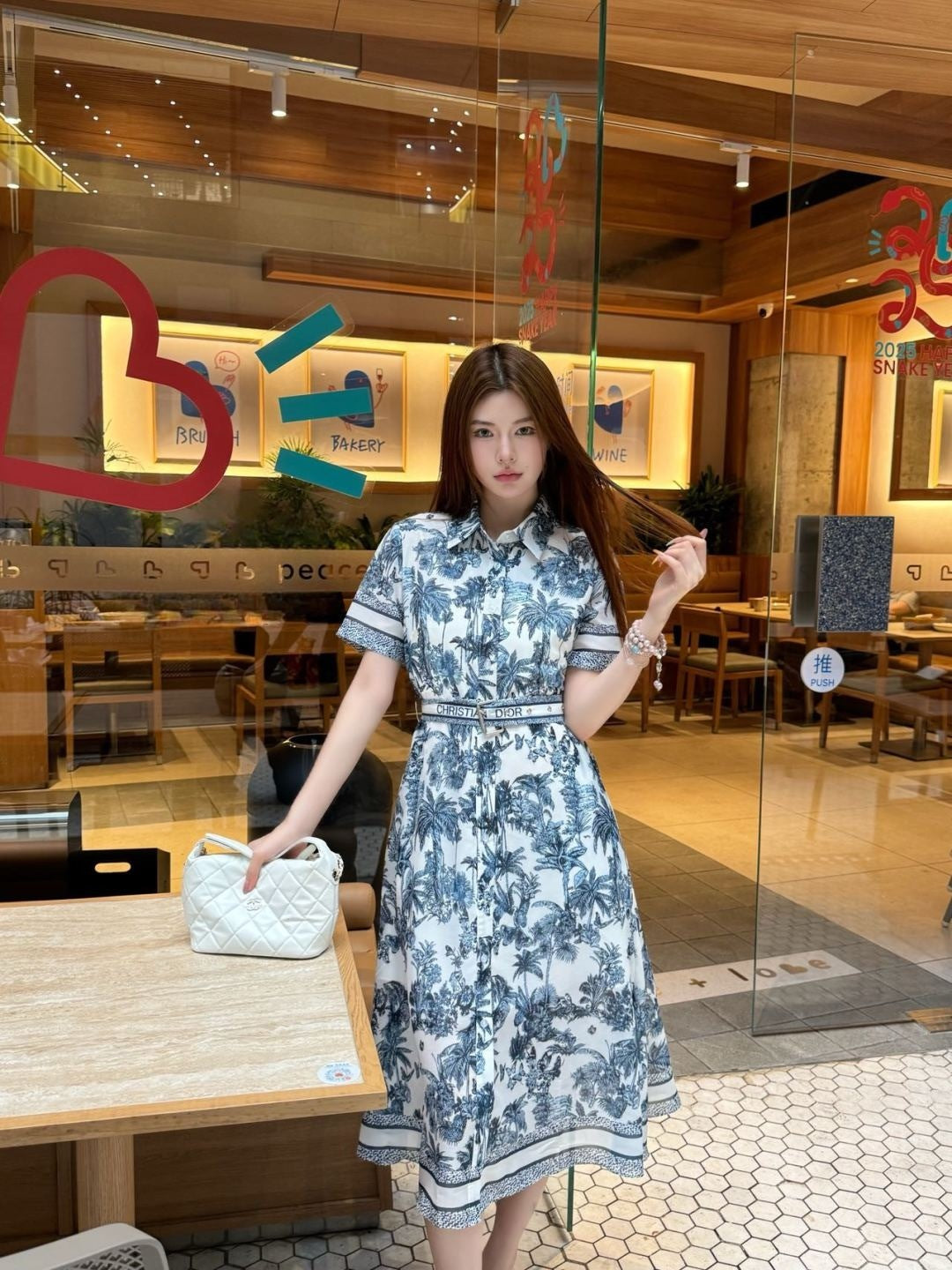 D*r 25ss mid-length bleted shirtdress