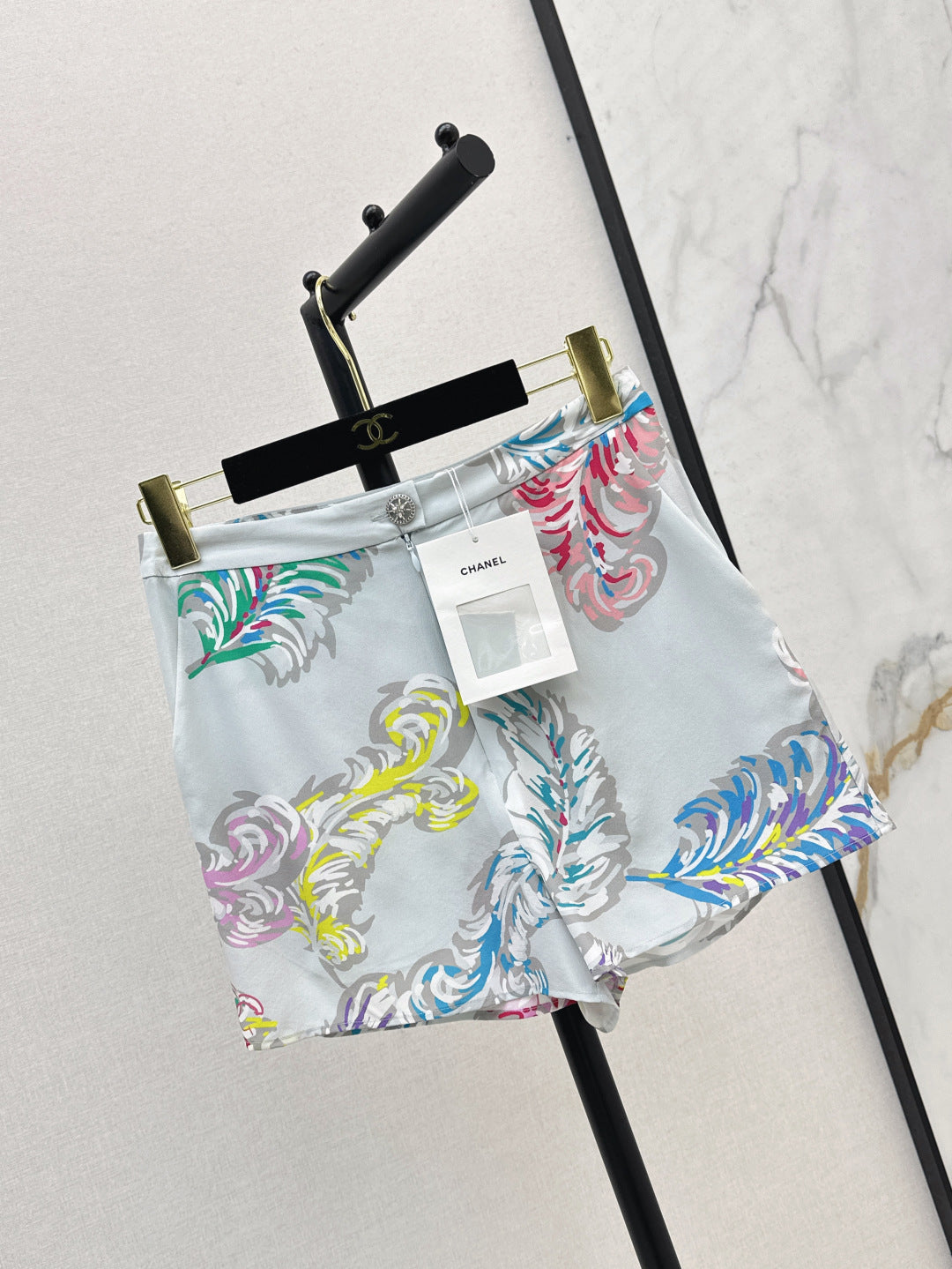 C*nel 25ss printed silk shorts