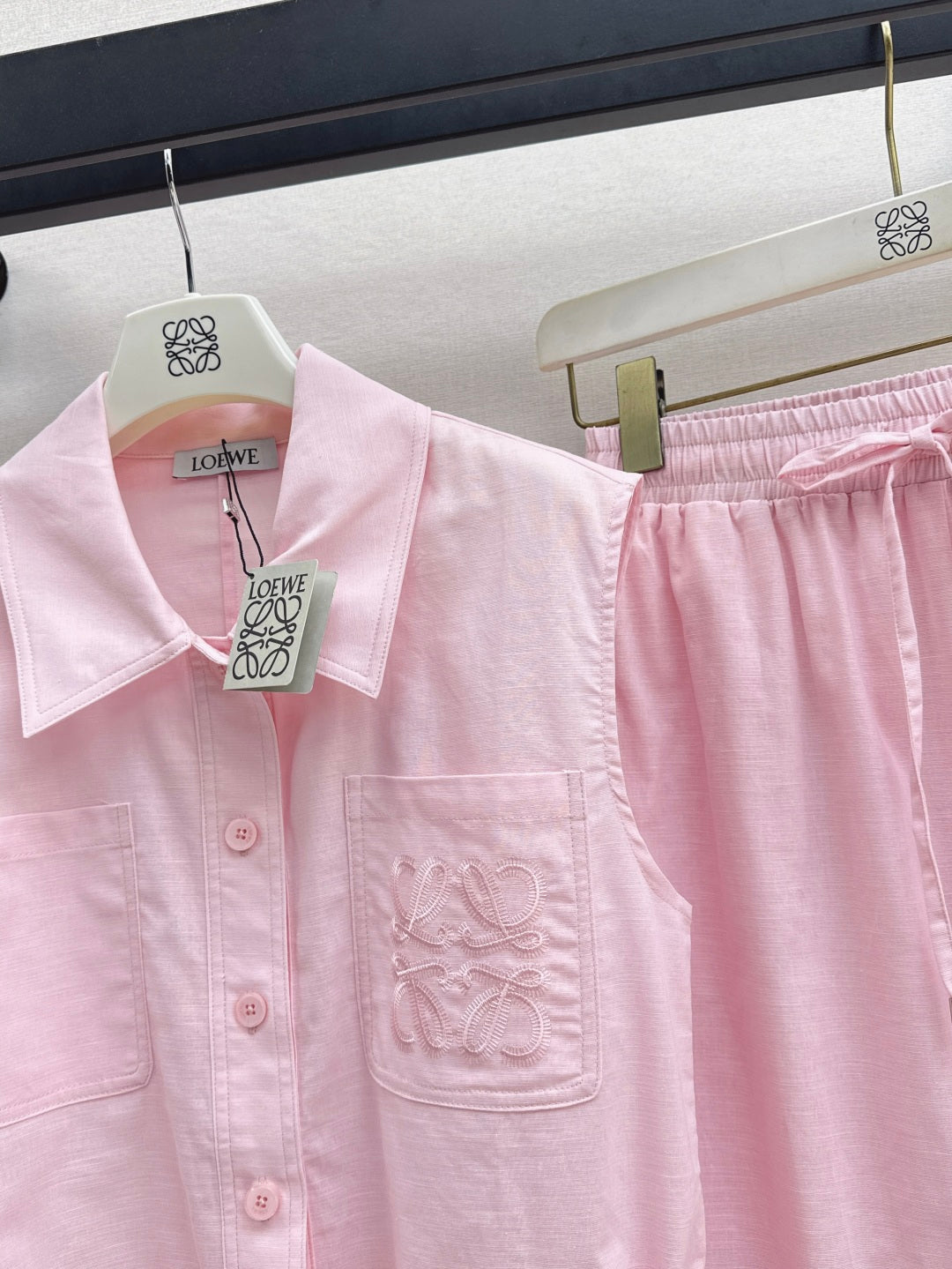 Loe* 25ss embroidered vest and pants set