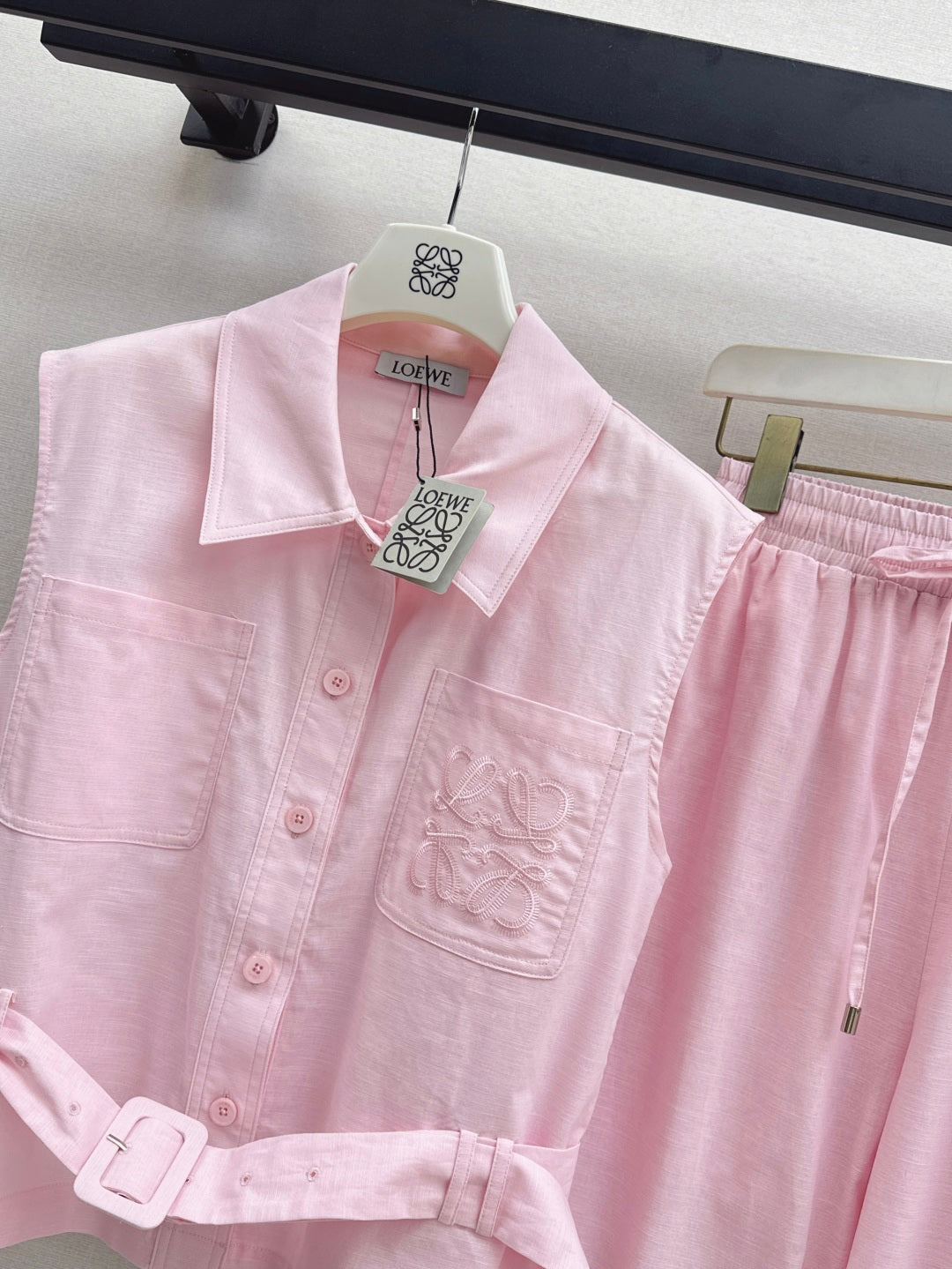 Loe* 25ss embroidered vest and pants set