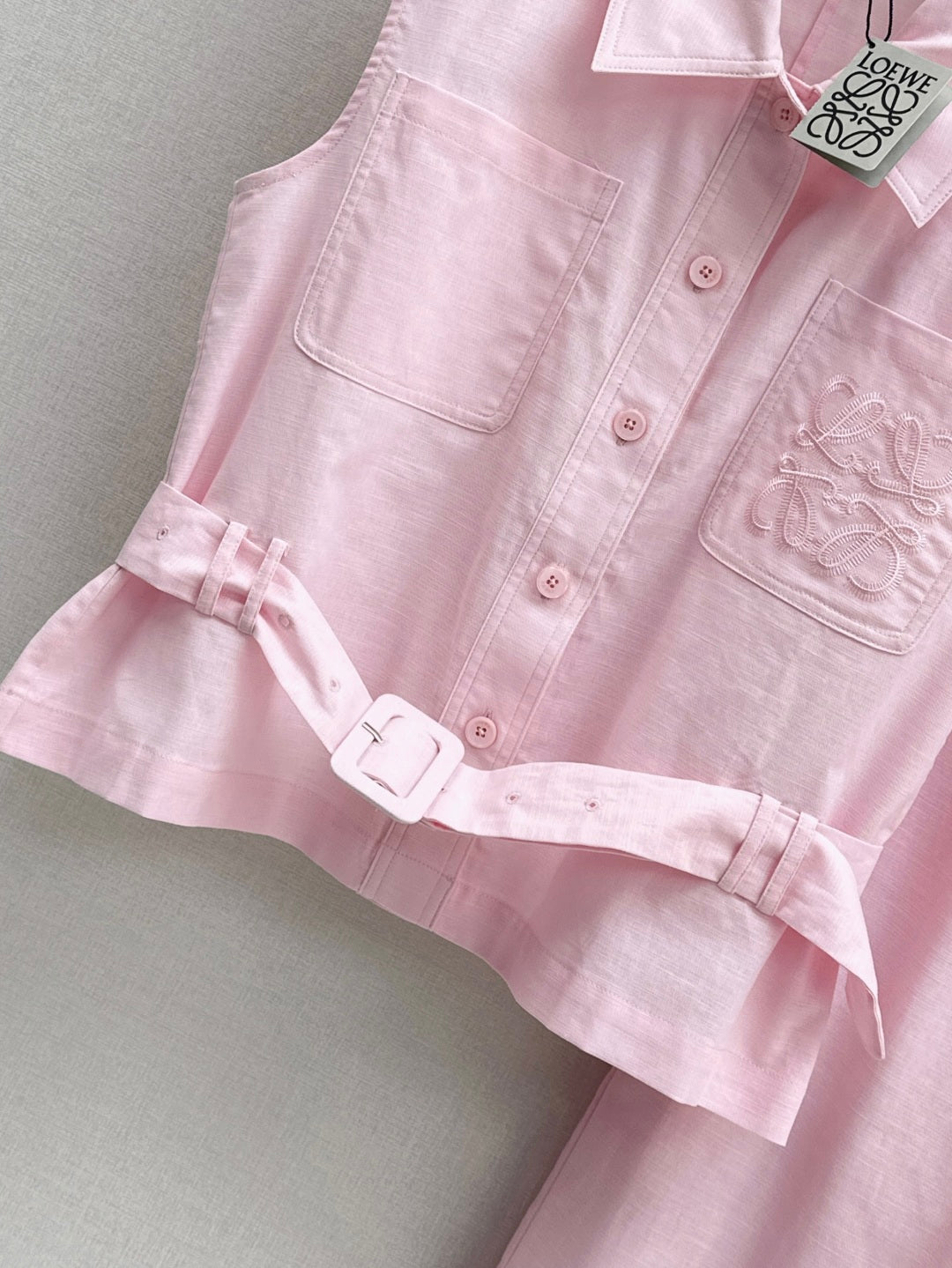 Loe* 25ss embroidered vest and pants set