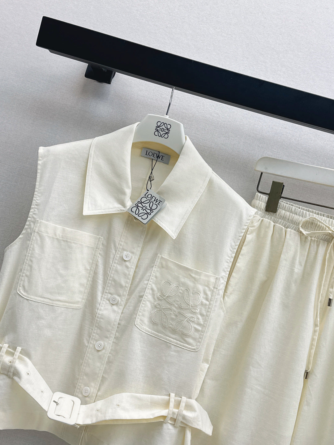 Loe* 25ss embroidered vest and pants set