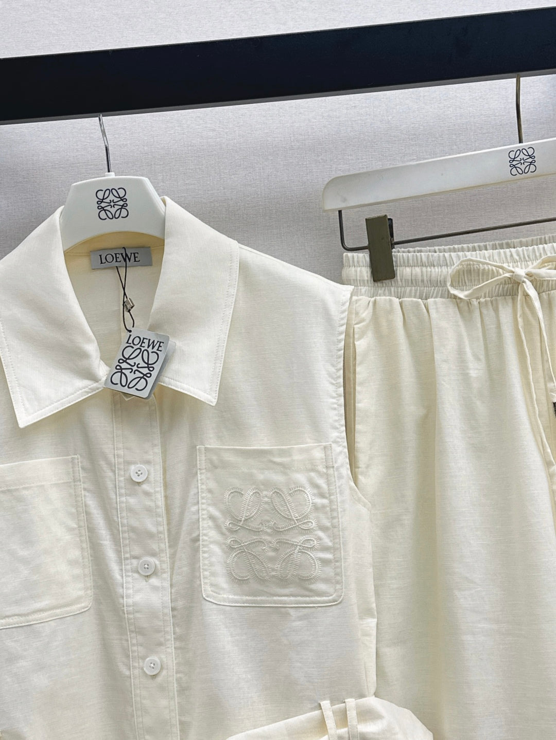 Loe* 25ss embroidered vest and pants set