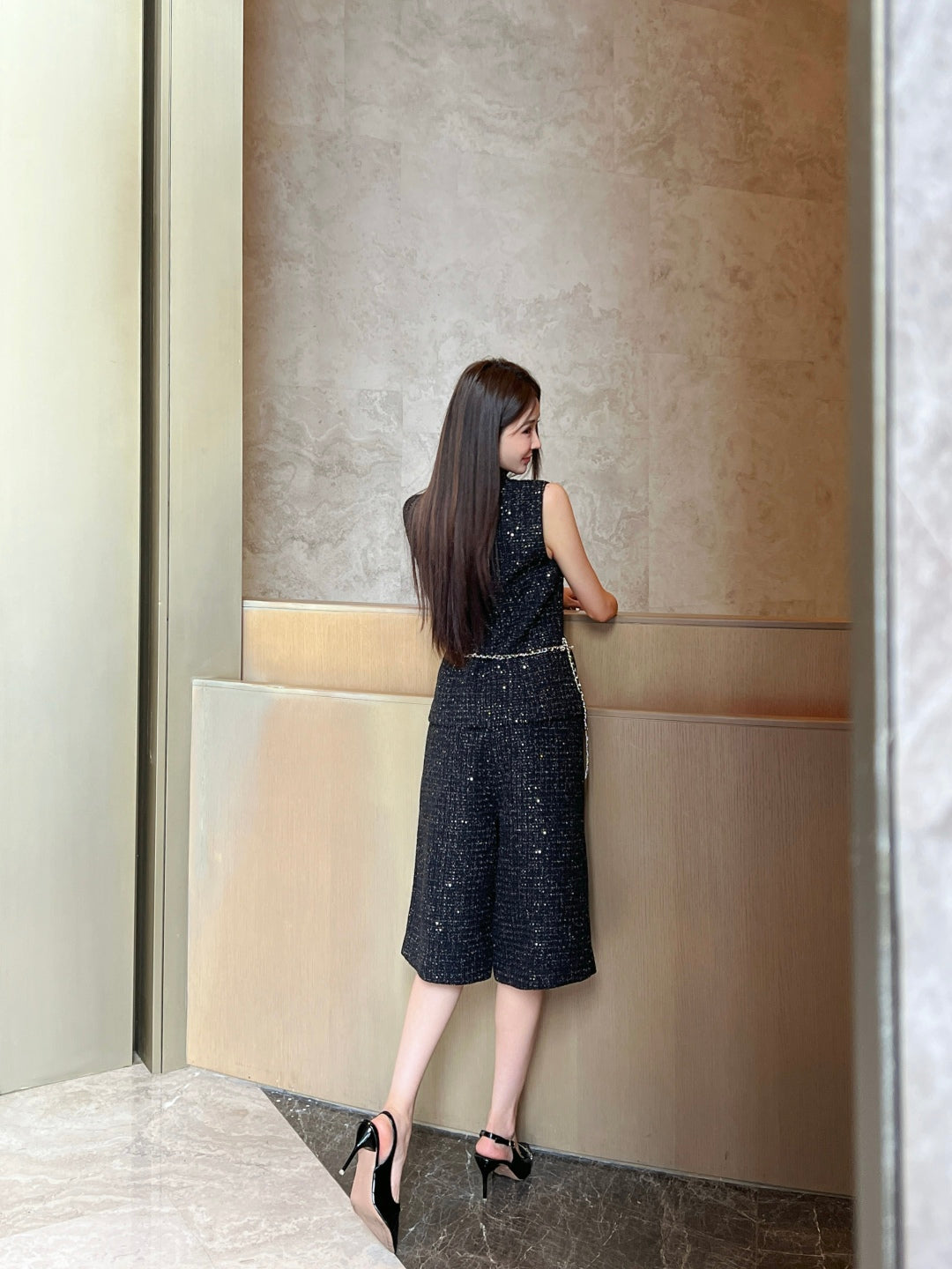 C*nel 25ss glittered tweed suit