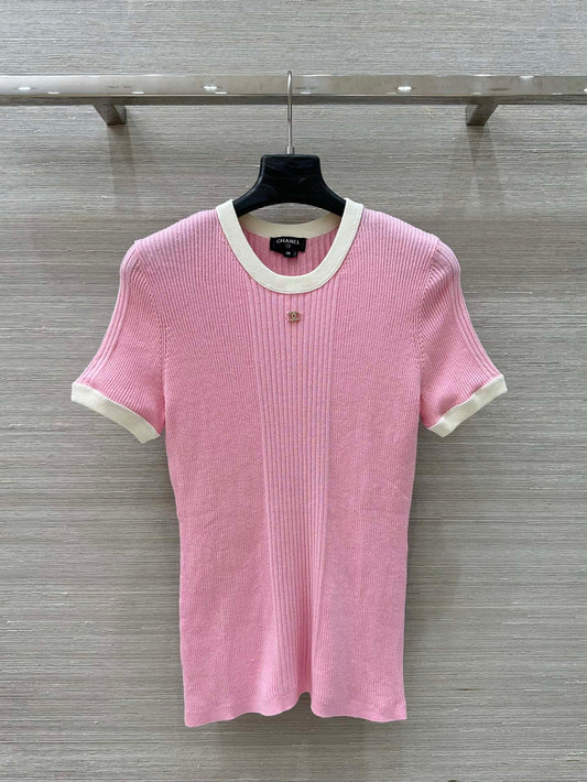 C*nel 25ss knitted short-sleeve top