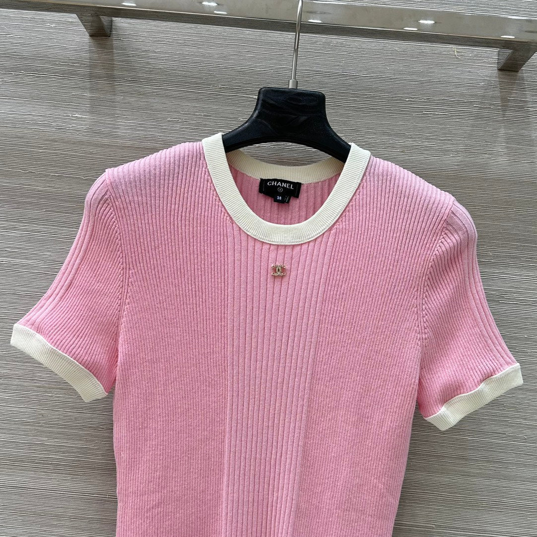 C*nel 25ss knitted short-sleeve top