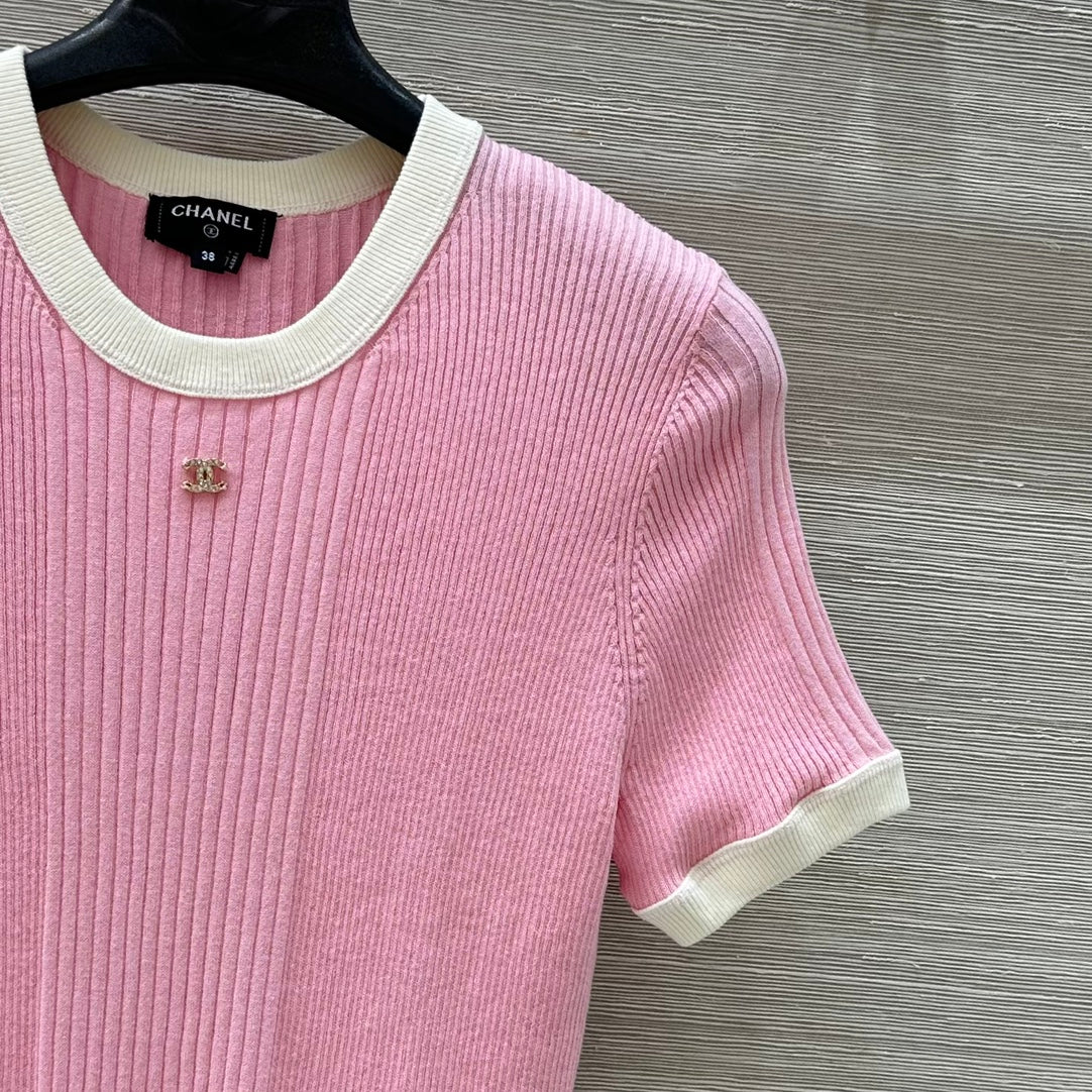 C*nel 25ss knitted short-sleeve top