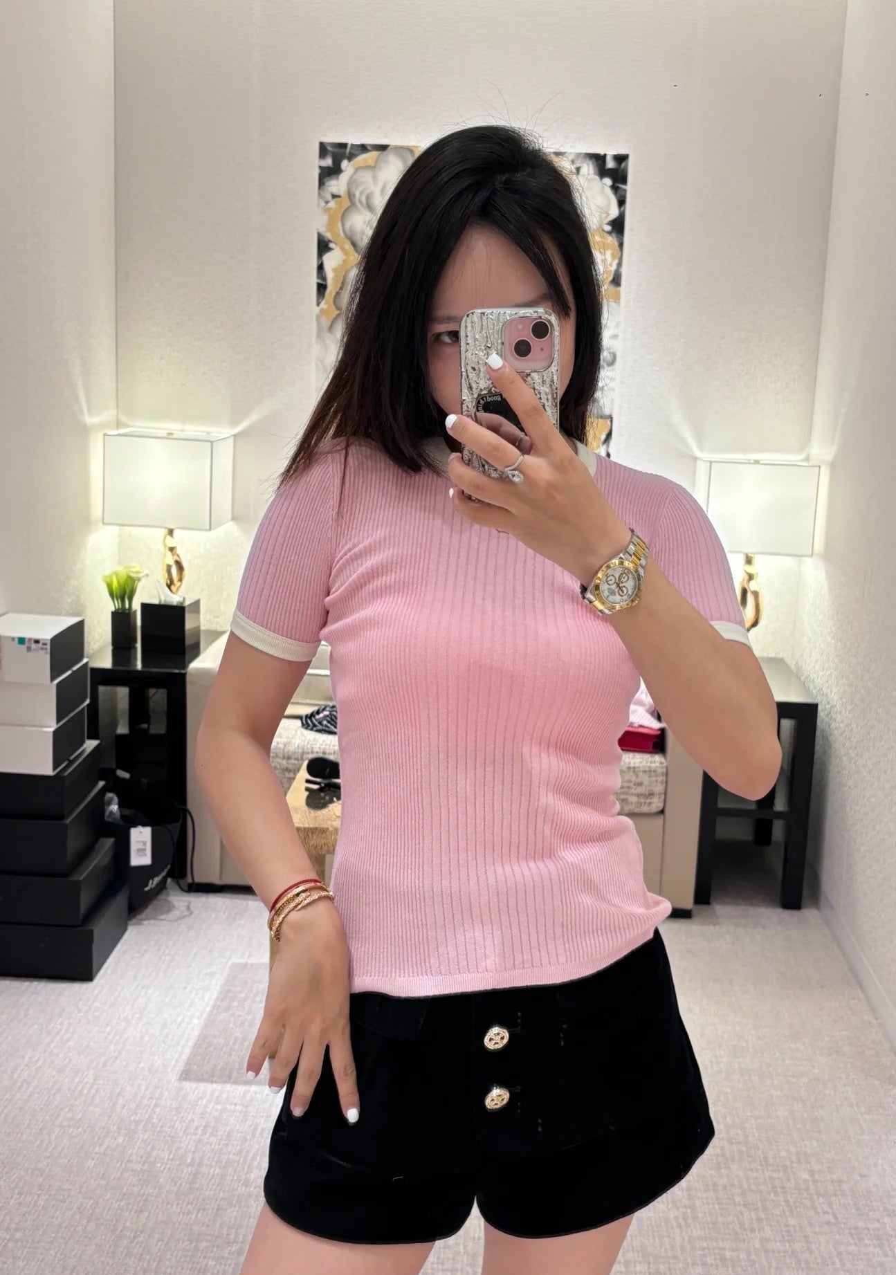 C*nel 25ss knitted short-sleeve top