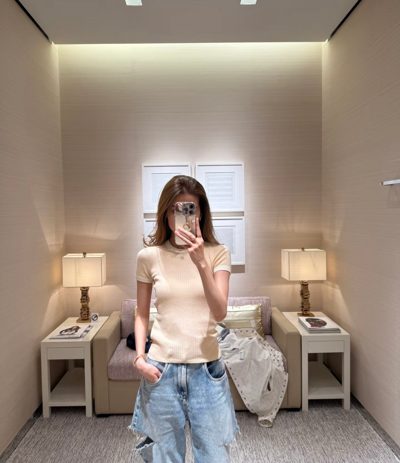 C*nel 25ss knitted short-sleeve top