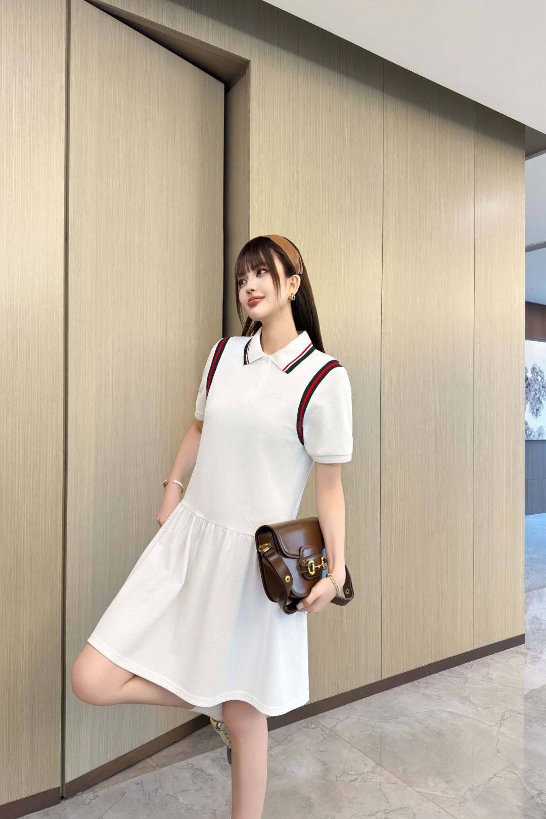 Gu* 25ss polo dress with web