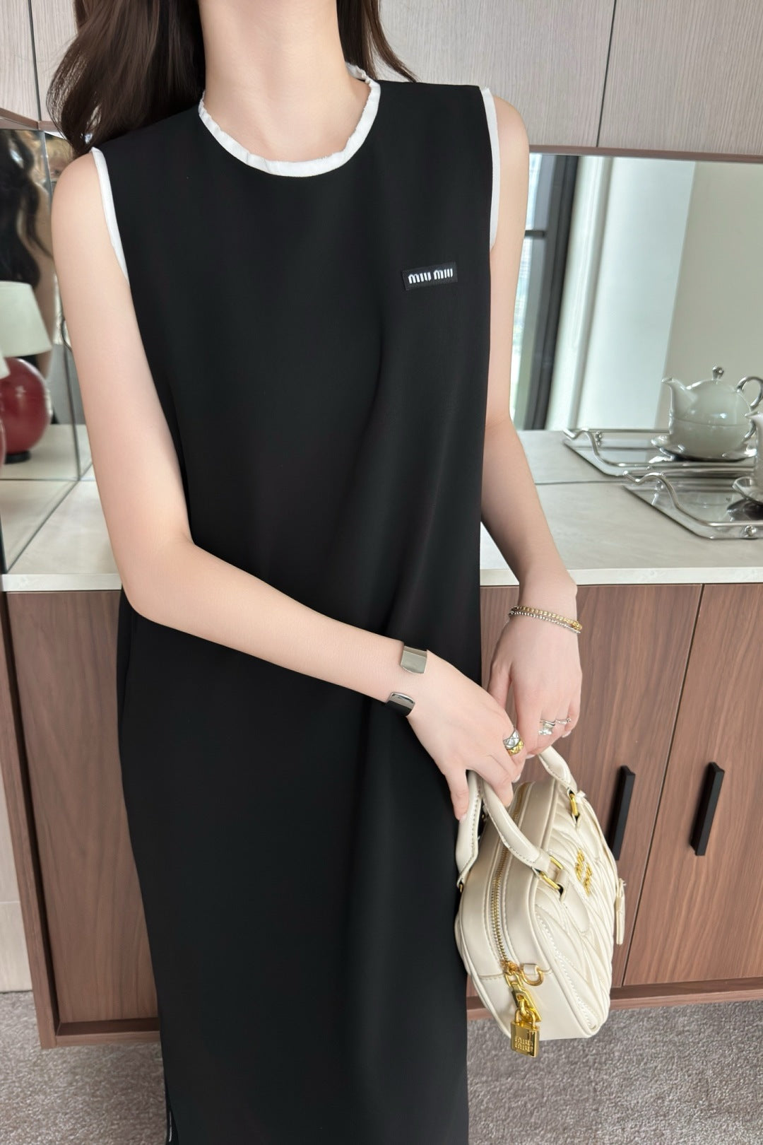 M*u 25ss color-blocked trim dress