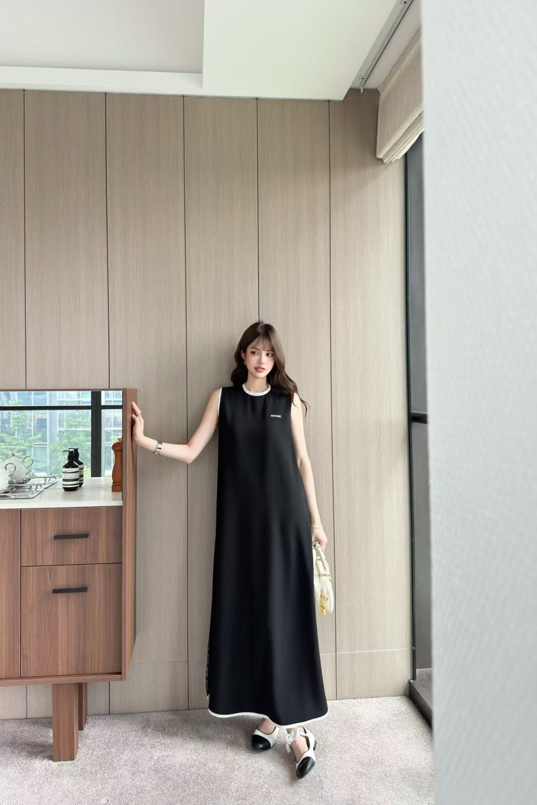 M*u 25ss color-blocked trim dress