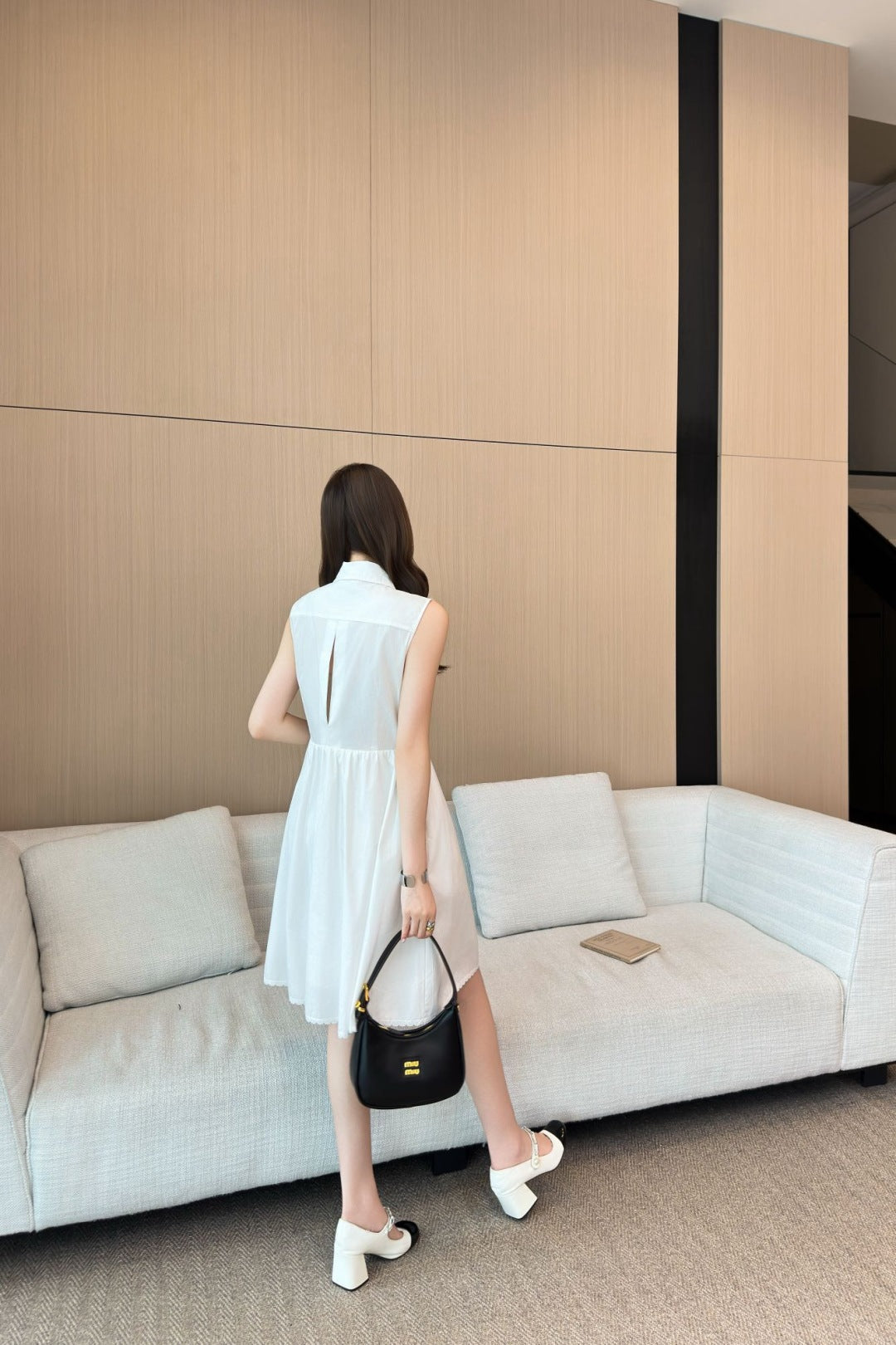 M*u 25ss pleated vest dress