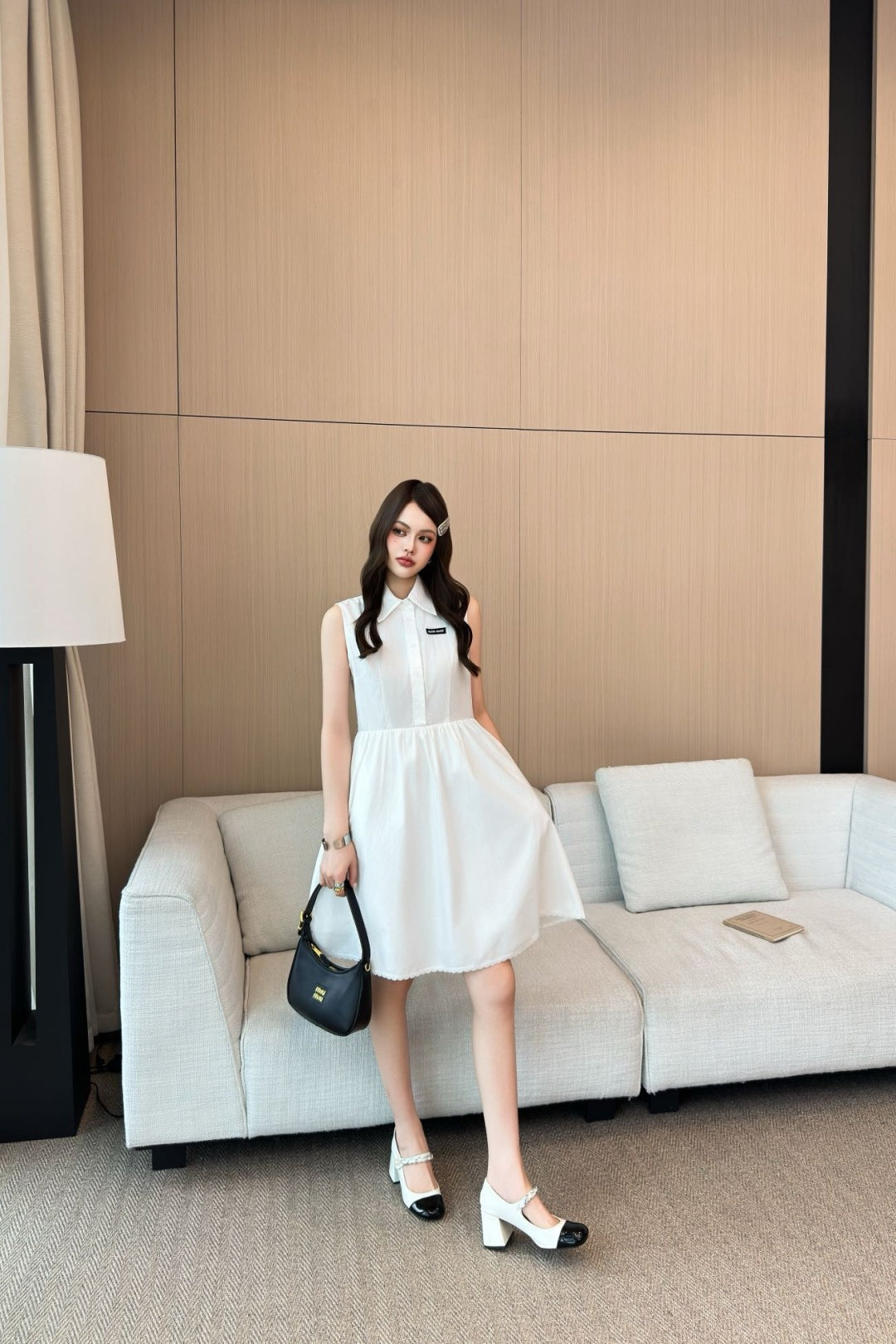 M*u 25ss pleated vest dress