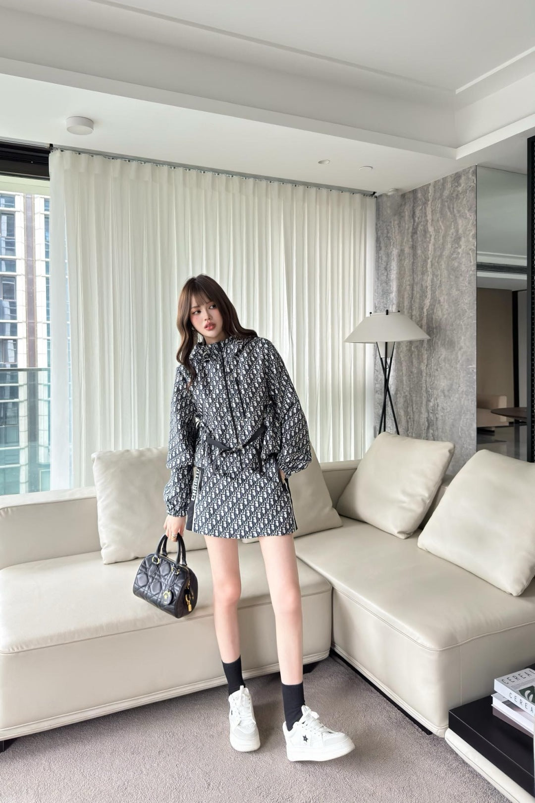 D*r 25ss oblique jacquard jacket