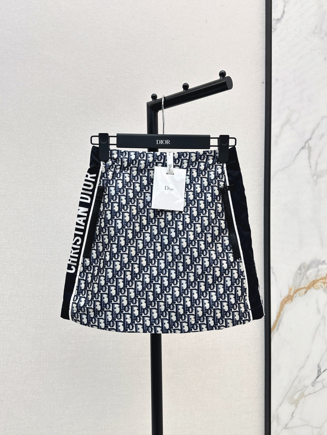 D*r 25ss oblique jacquard miniskirt