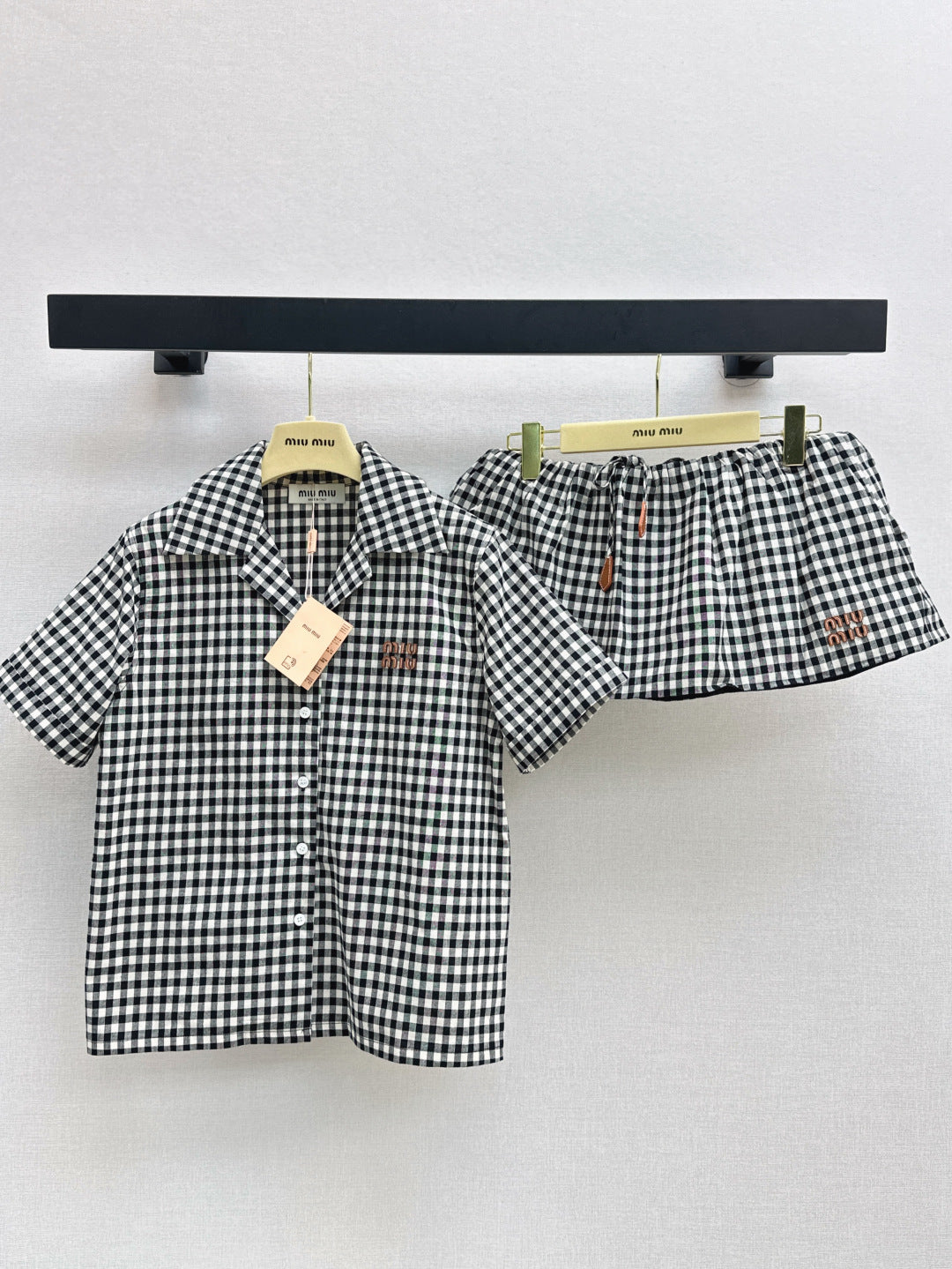 M*u 25ss checked cotton suit