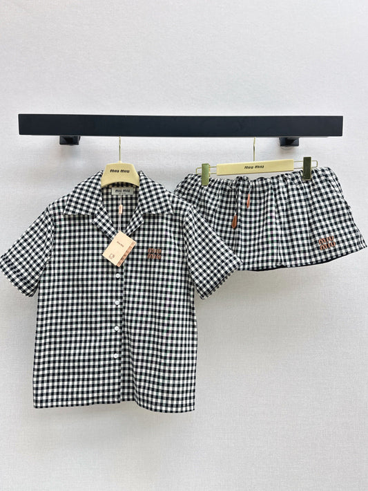 M*u 25ss checked cotton suit