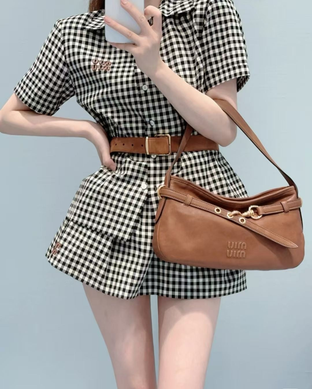 M*u 25ss checked cotton suit