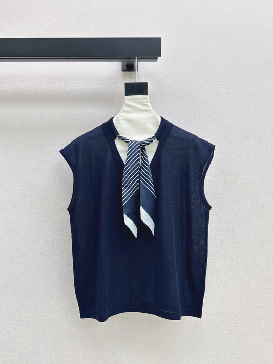 D*r 25ss scraf accent sleeveless sweater