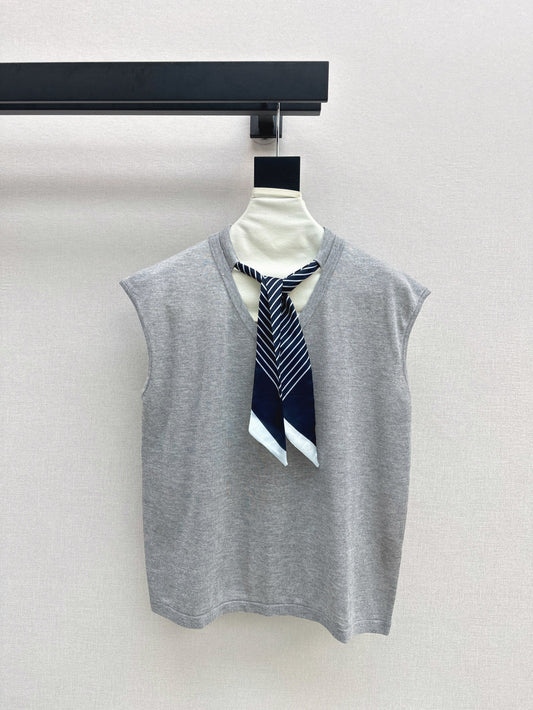 D*r 25ss scraf accent sleeveless sweater