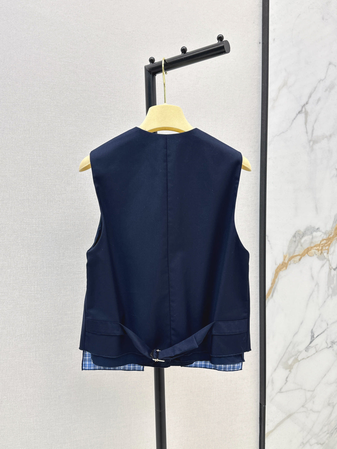 M*u 25ss color-blocked pleated miniskirt