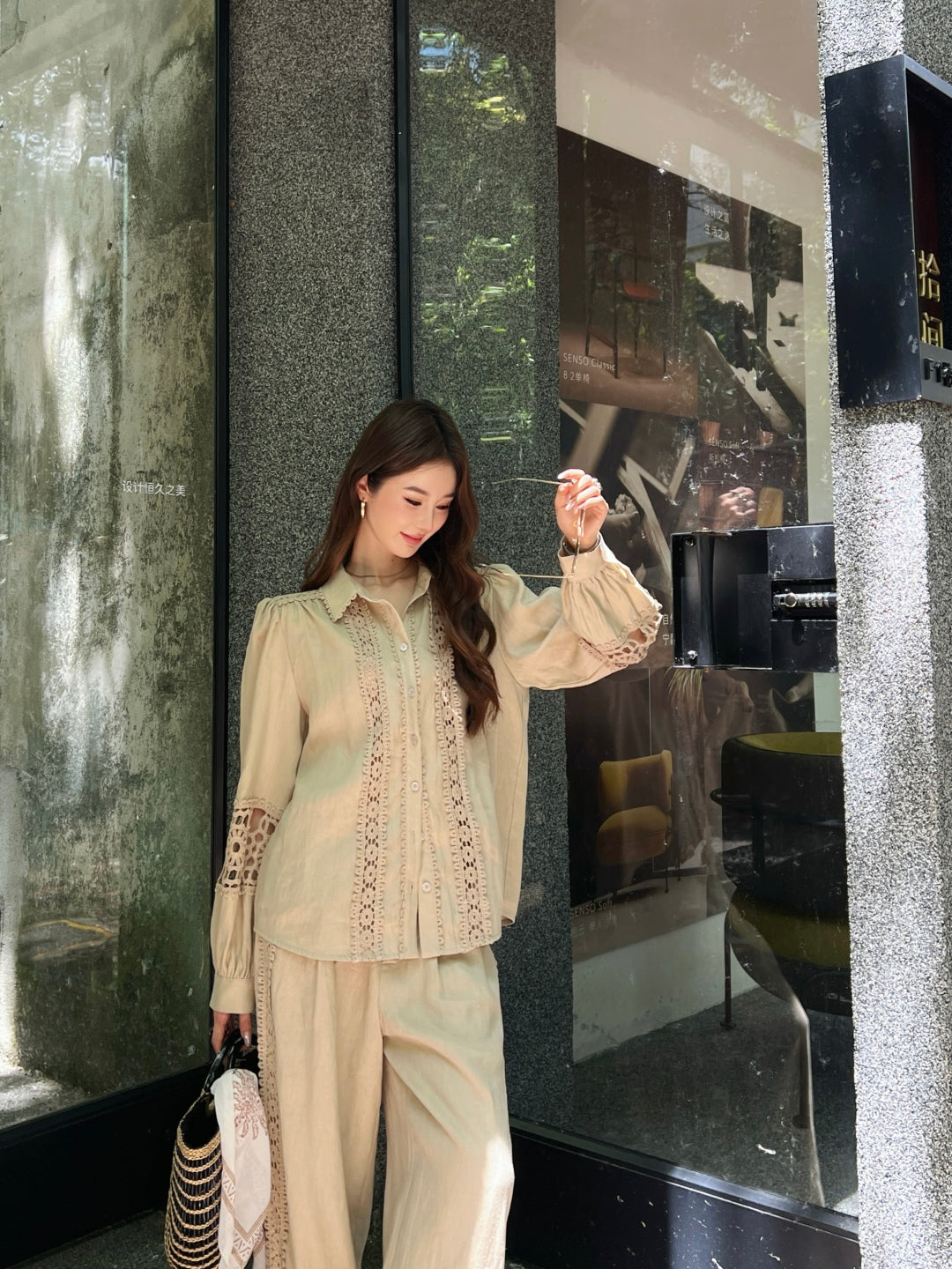 Zim* 25ss embroidered linen pants