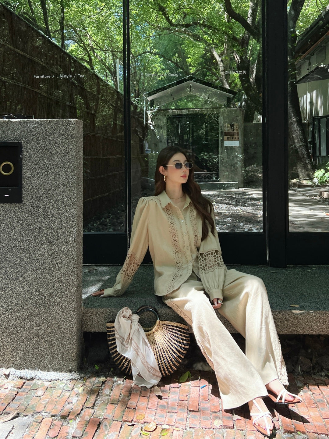 Zim* 25ss embroidered linen pants