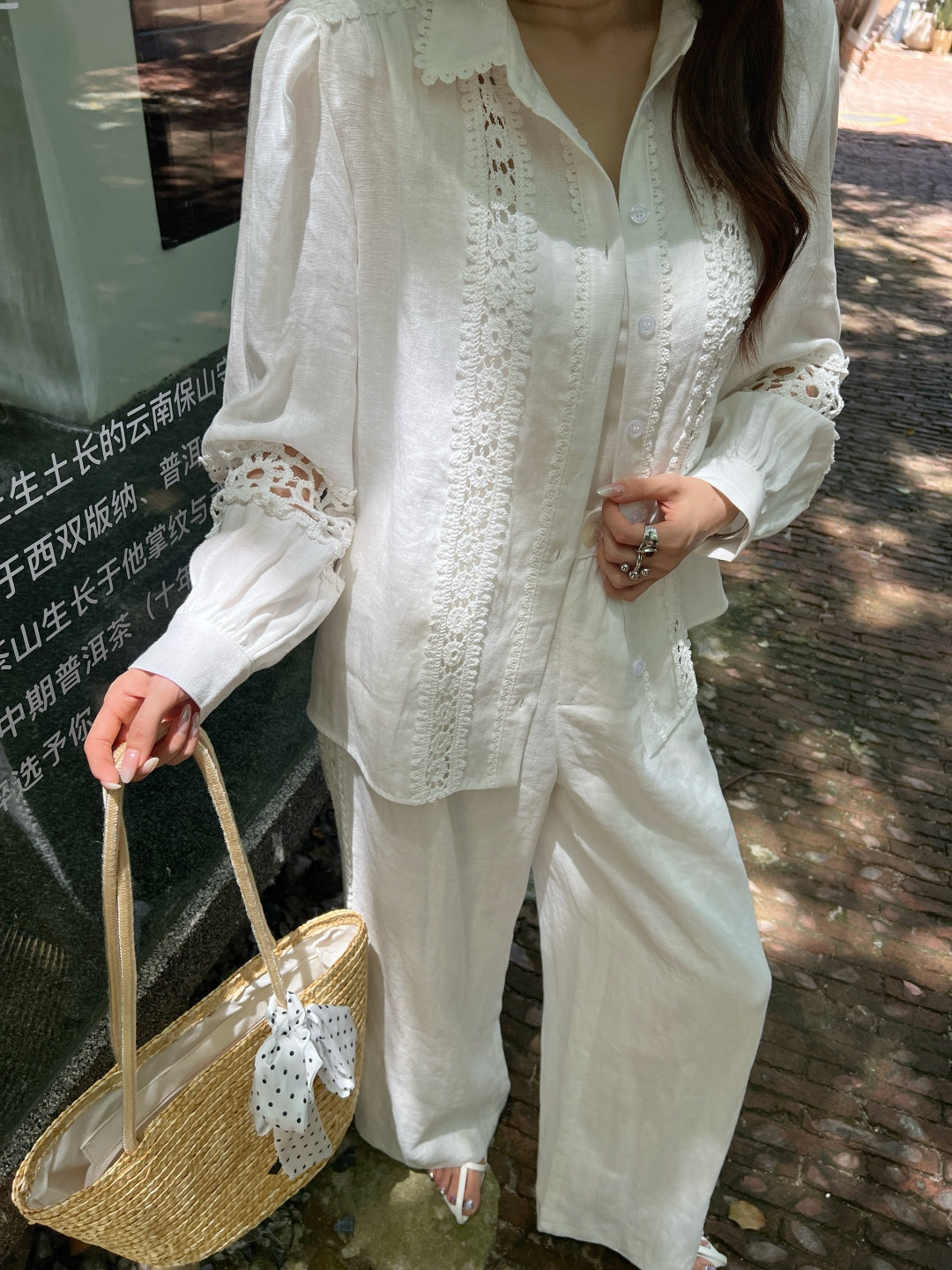 Zim* 25ss embroidered linen shirt