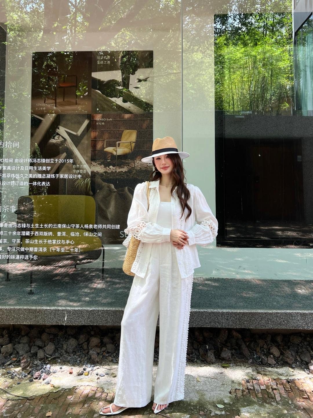 Zim* 25ss embroidered linen pants