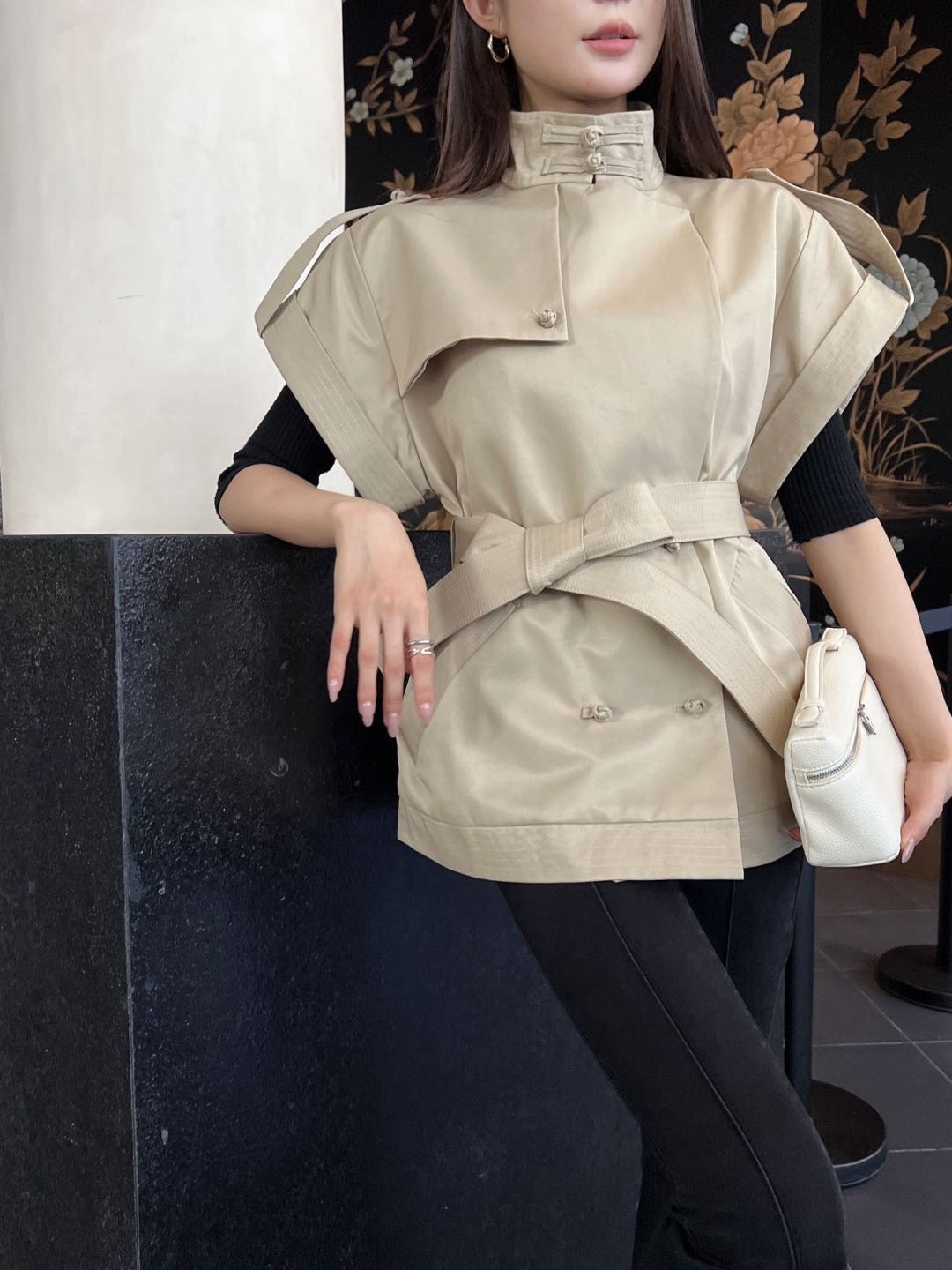 D*r 25ss cropped trench coat