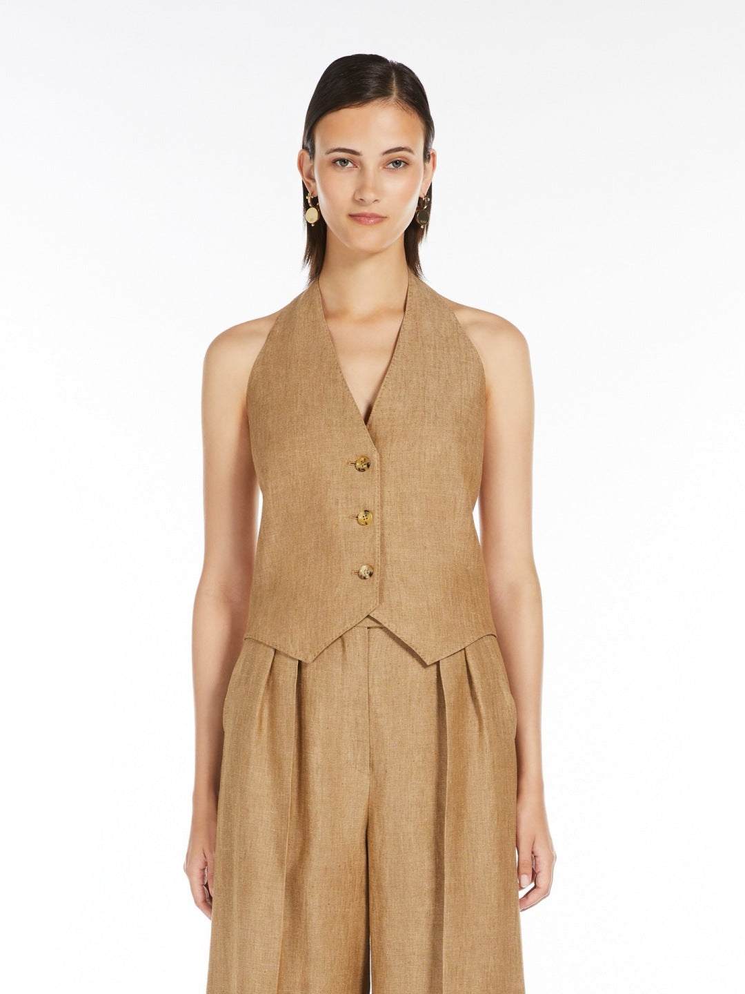 MaxM* 25ss linen halter vest